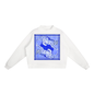 Big Blue Cats - Artist Designed Fleece Mock-Neck Crew Sweatshirt