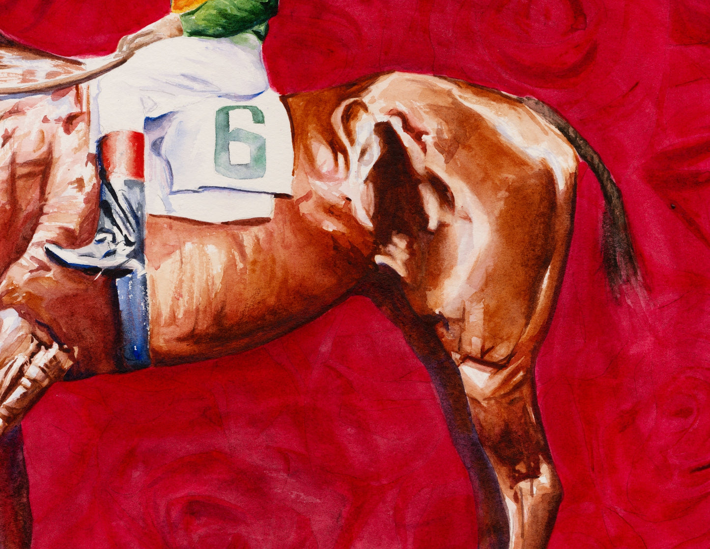 Red Roses and Racing Legends: Aristides & Oliver Lewis Equestrian Art Print