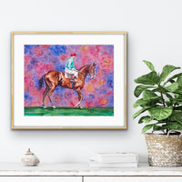 "Regret" first filly Equestrian Art Print