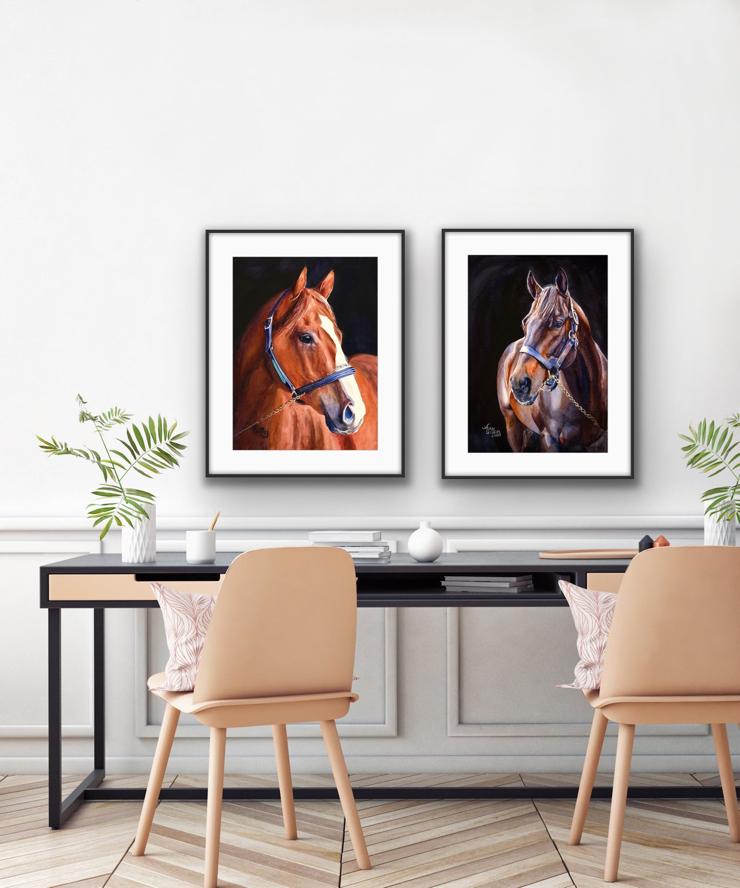 Majestic Bay - A Captivating Watercolor Portrait of a Thoroughbred Racehorse