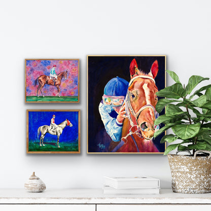 "Blue" Seabiscuit Race Horse Art Print