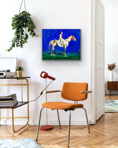 "Blue" Seabiscuit Race Horse Art Print