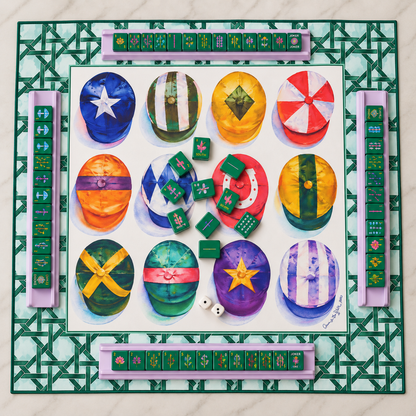 Hats Off Horse Racing Jockey Mahjong Mat