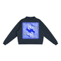 Big Blue Cats - Artist Designed Fleece Mock-Neck Crew Sweatshirt