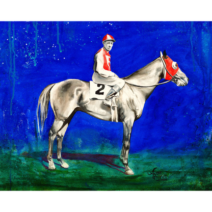 "Blue" Seabiscuit Race Horse Art Print