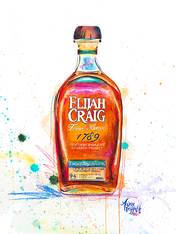 Elijah Craig Toasted Barrel Watercolor Print