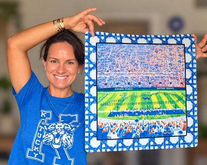 Blue & White Kentucky College Football Game Day Mahjong Mat