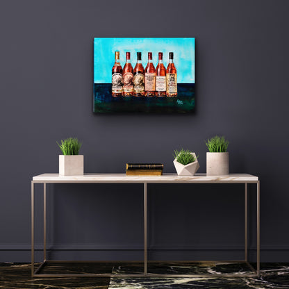 The Pappy Portrait - Old Rip Van Winkle family of bourbon whiskeys - Blue