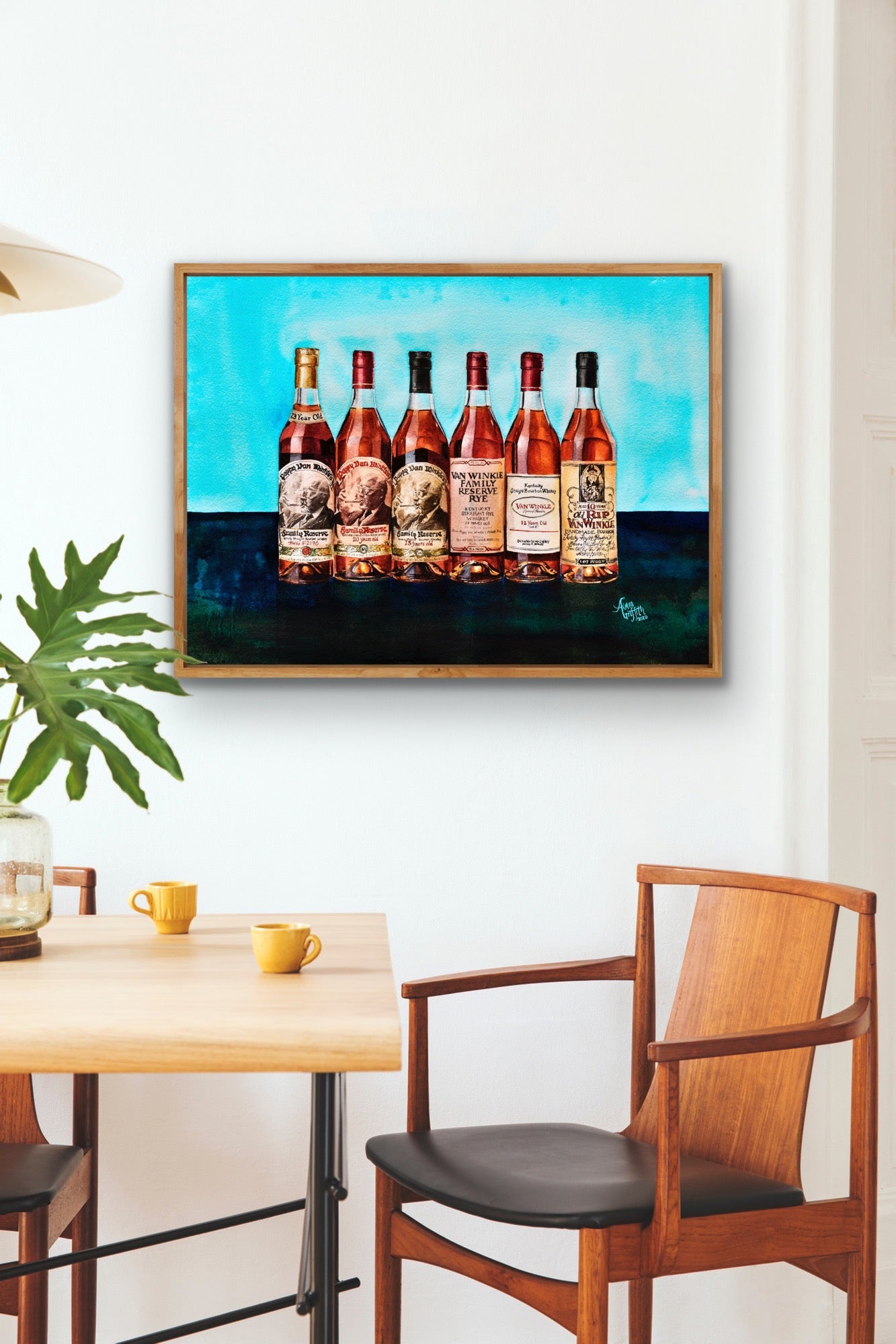 The Pappy Portrait - Old Rip Van Winkle family of bourbon whiskeys - Blue