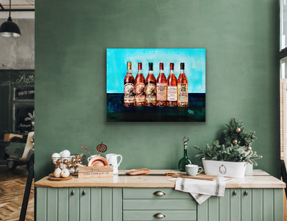 The Pappy Portrait - Old Rip Van Winkle family of bourbon whiskeys - Blue