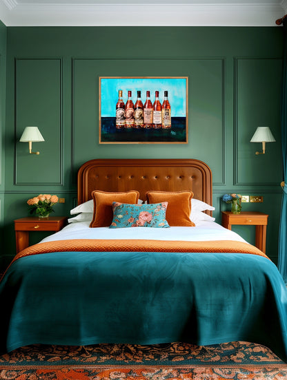 The Pappy Portrait - Old Rip Van Winkle family of bourbon whiskeys - Blue