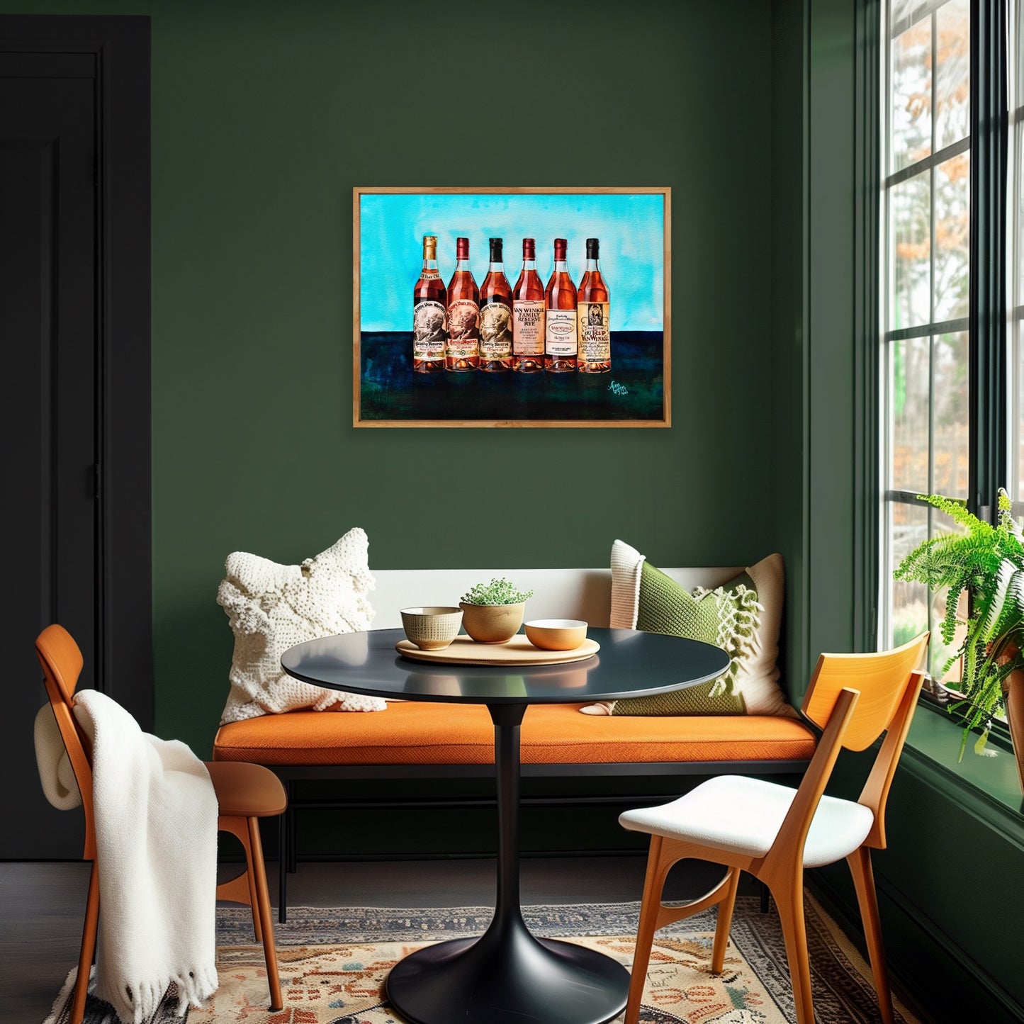 The Pappy Portrait - Old Rip Van Winkle family of bourbon whiskeys - Blue