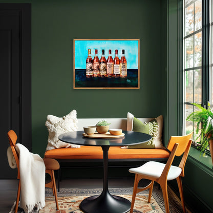 The Pappy Portrait - Old Rip Van Winkle family of bourbon whiskeys - Blue