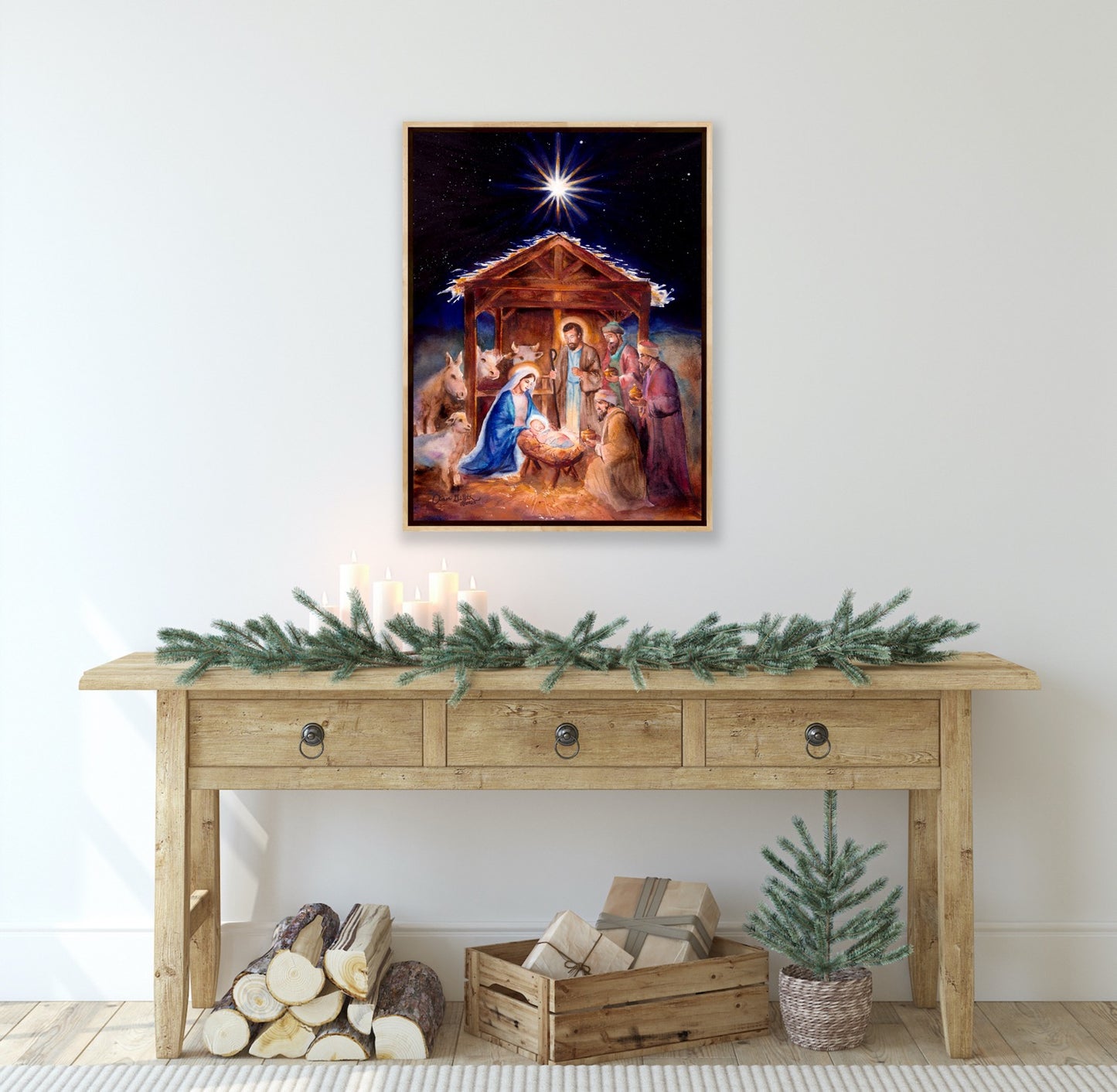 NEW! Nativity Christmas Art Print | Holy Family Watercolor | Heirloom Holiday Decor