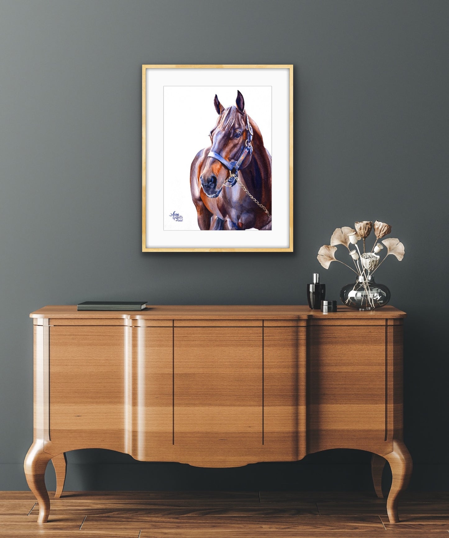 "Shadow" Equestrian Art Print White Background