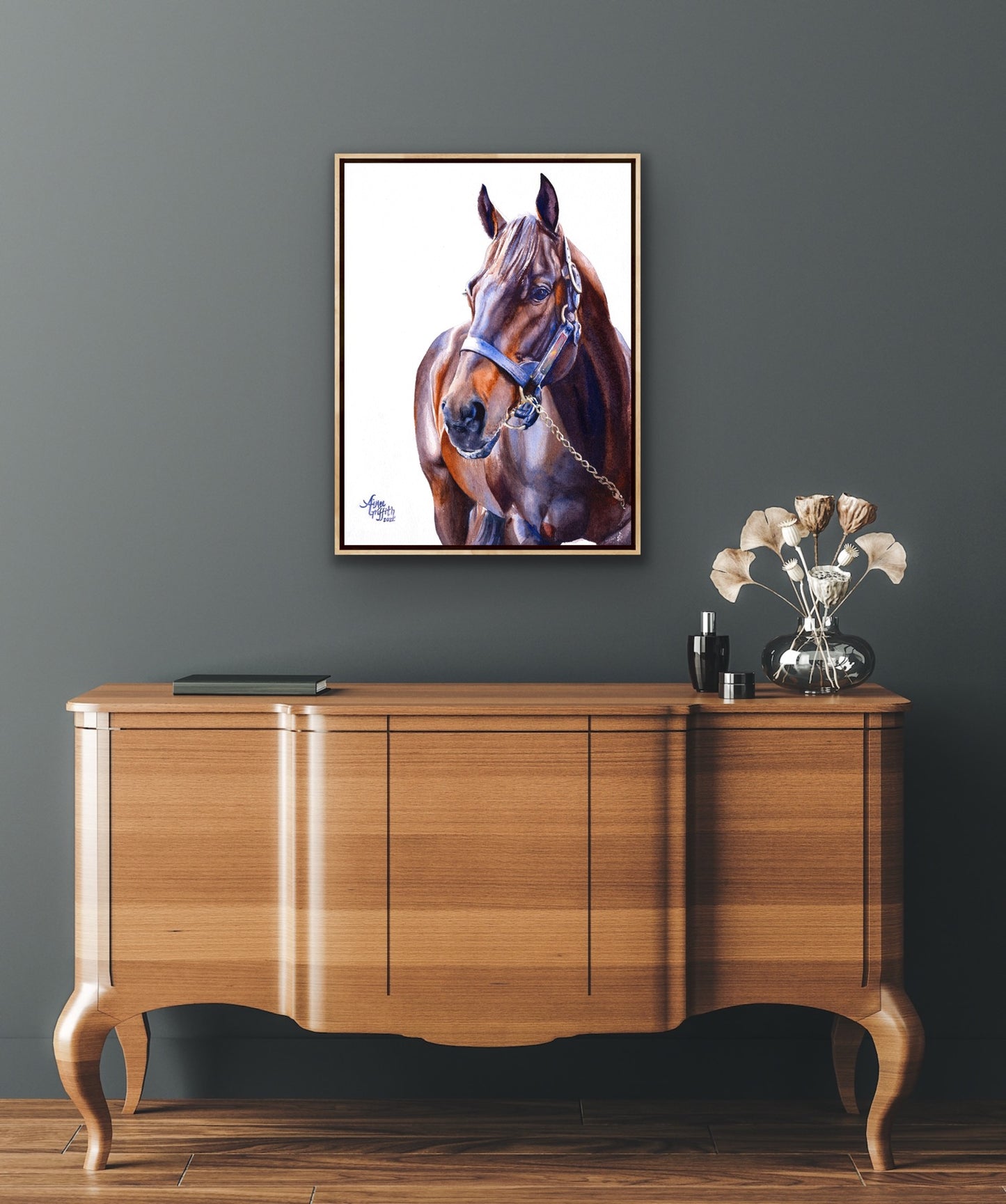 "Shadow" Equestrian Art Print White Background