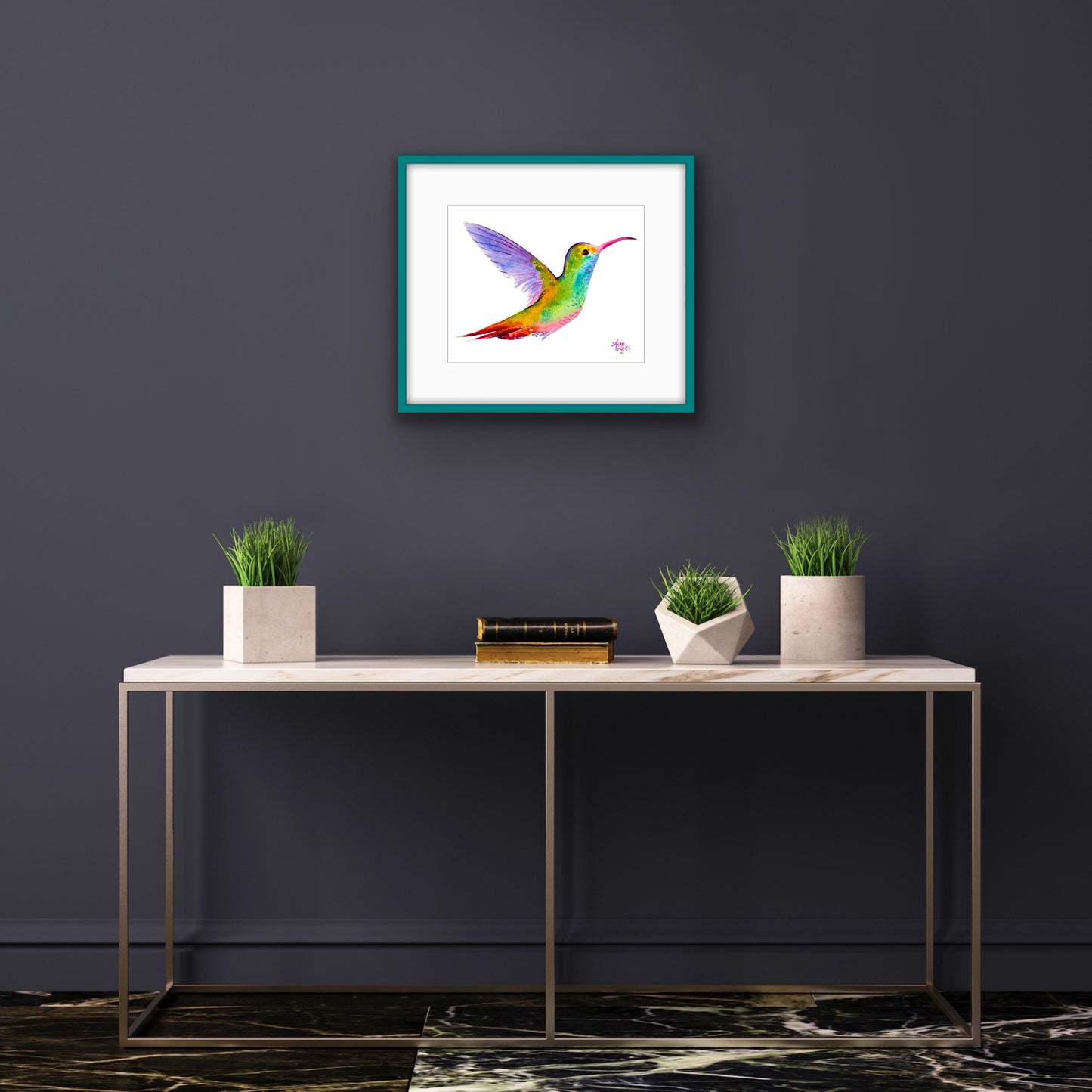 Colorful Delight: A Captivating Hummingbird Print