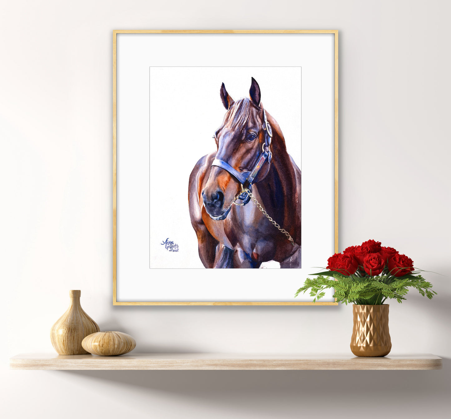 "Shadow" Equestrian Art Print White Background