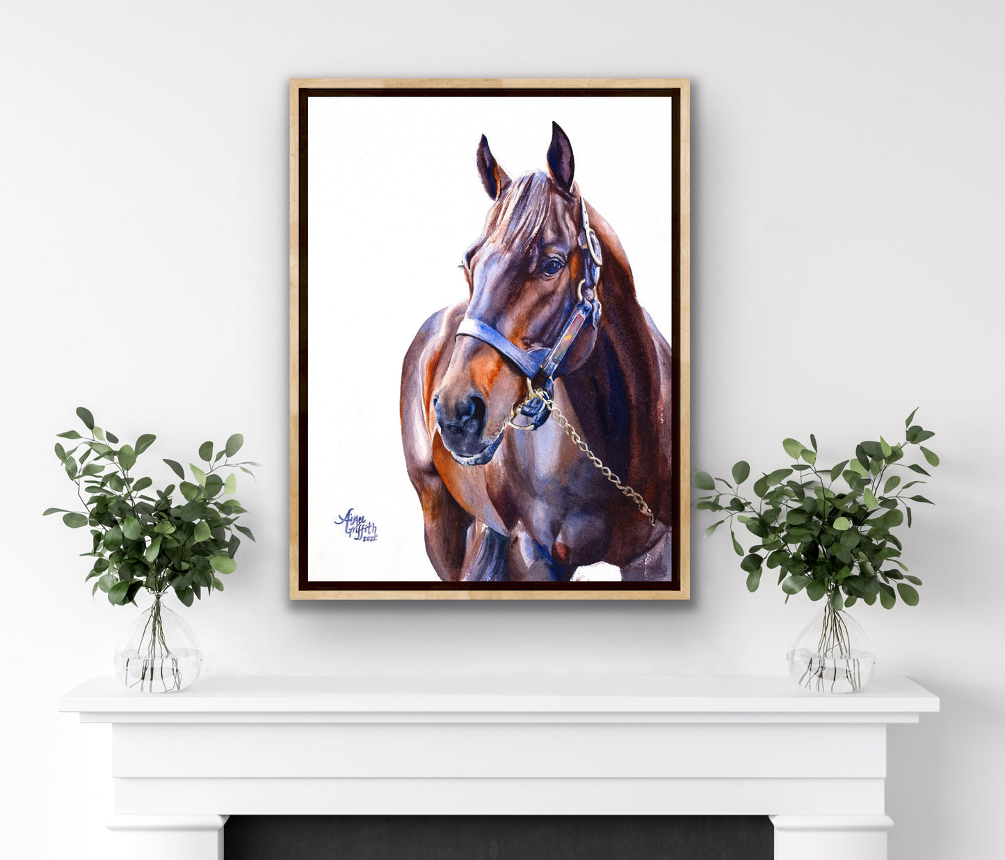 "Shadow" Equestrian Art Print White Background