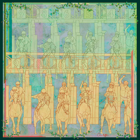 Starting Gate: Champagne Silk Scarf - PRESALE
