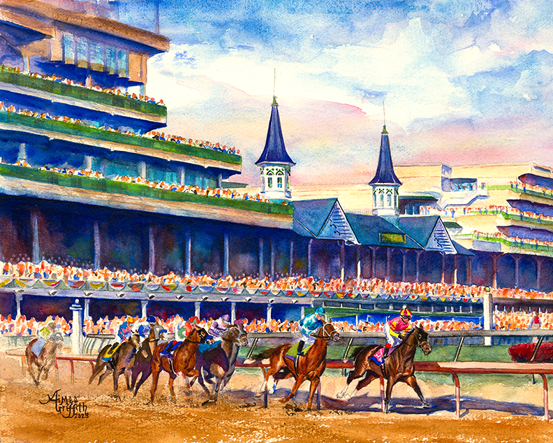 The Kentucky Derby Golden Hour - Sunset over Churchill Downs