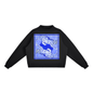 Big Blue Cats - Artist Designed Fleece Mock-Neck Crew Sweatshirt
