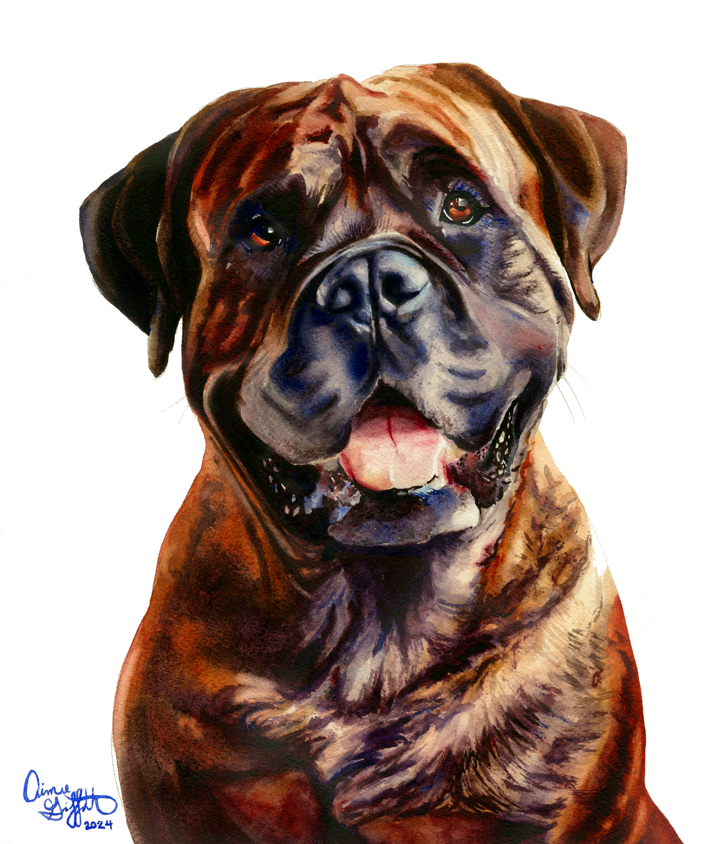 Gentle Giant Bullmastiff Boxer dog portrait - the friendly bull mastiff