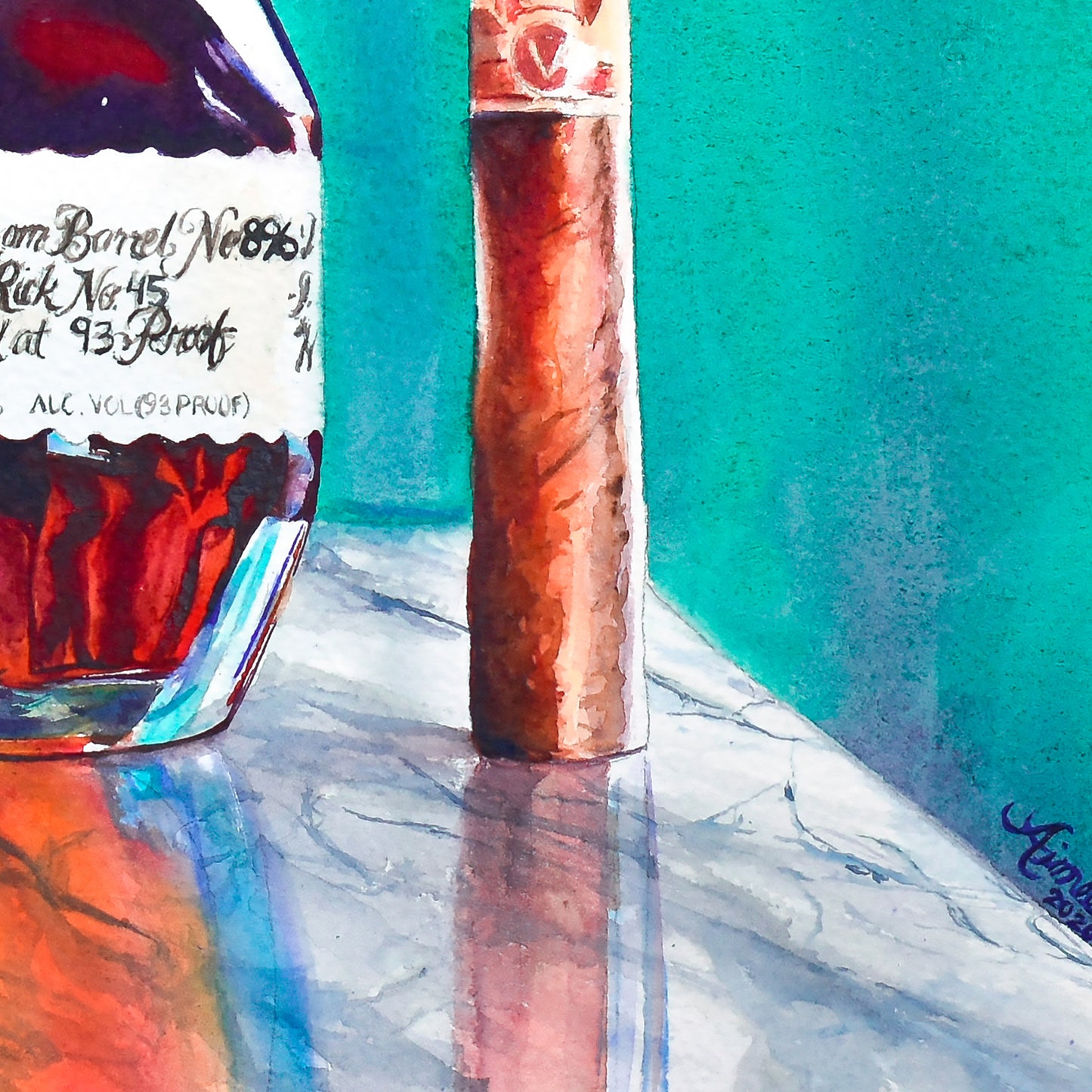 Blanton's and Cigar Night Cap print