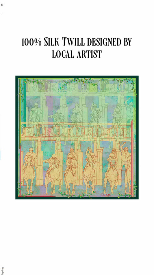 Starting Gate: Champagne Silk Scarf - PRESALE
