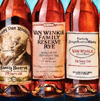 The Pappy Portrait - Old Rip Van Winkle family of bourbon whiskeys - Blue