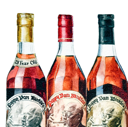 The Pappy Portrait - Old Rip Van Winkle family of bourbon whiskeys