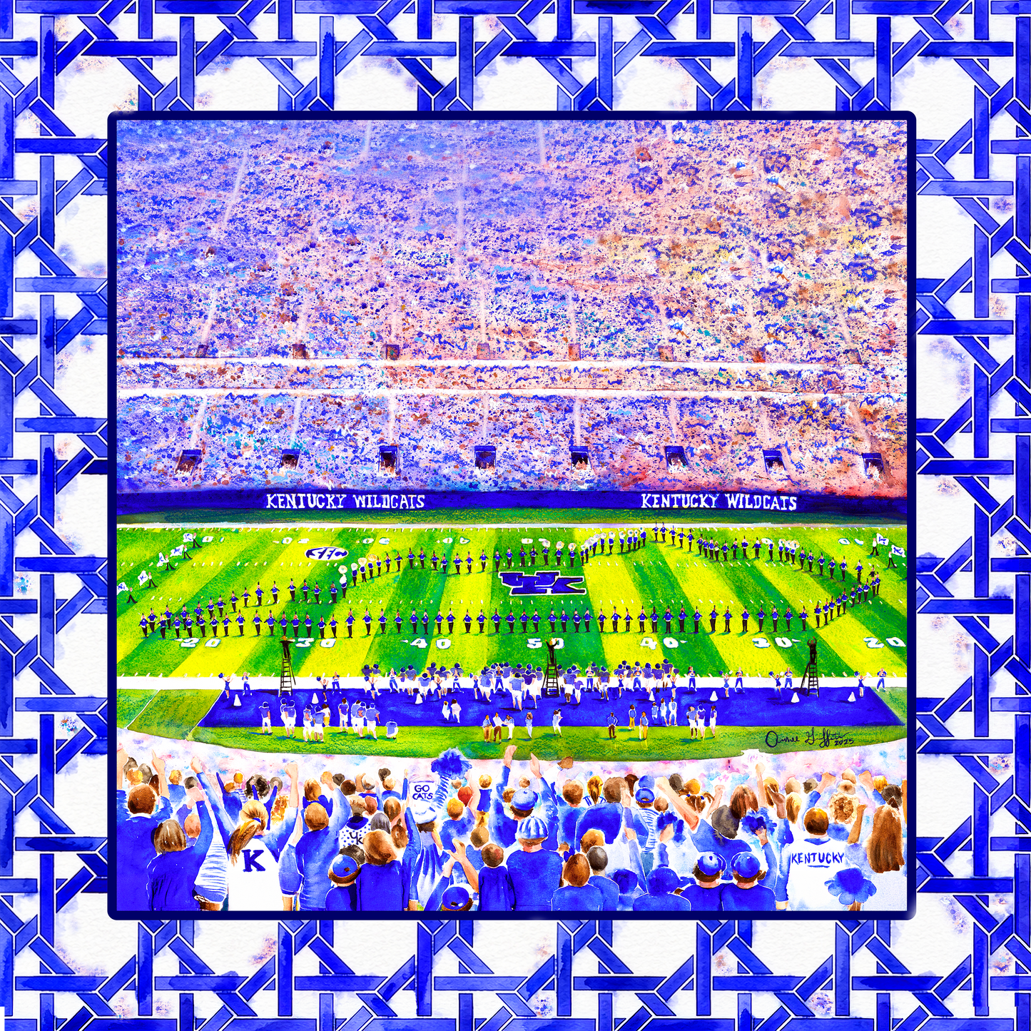 Blue & White Game Day Mahjong Mat