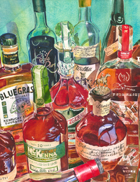 Top Shelf Reflections - Weller, Pappy, Blanton's, Eagle Rare and More Bourbon Collection Print