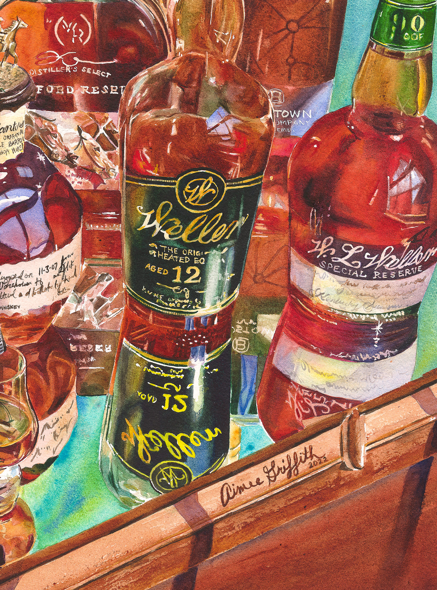 Top Shelf Reflections - Weller, Pappy, Blanton's, Eagle Rare and More Bourbon Collection Print